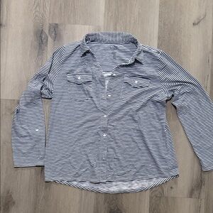 Women’s Croft & Barrow Navy and White Striped Shirt